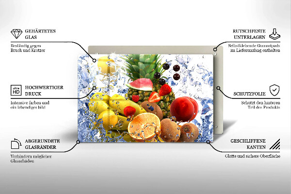 Kuchynská doska zo skla Šťavnaté ovocie a voda
