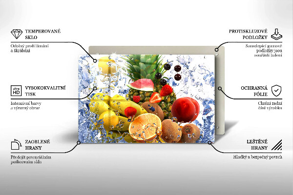 Kuchynská doska zo skla Šťavnaté ovocie a voda