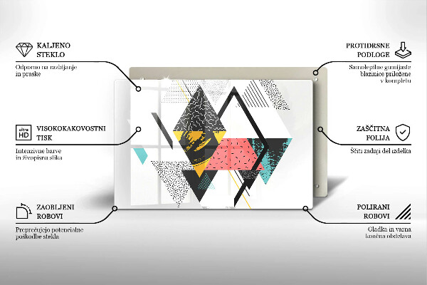 Kuchynská doska zo skla Abstraktné trojuholníky