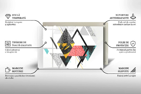 Kuchynská doska zo skla Abstraktné trojuholníky