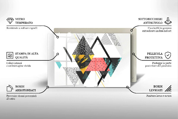 Kuchynská doska zo skla Abstraktné trojuholníky