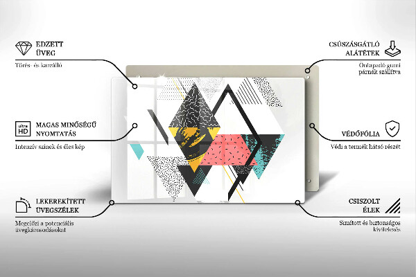 Kuchynská doska zo skla Abstraktné trojuholníky
