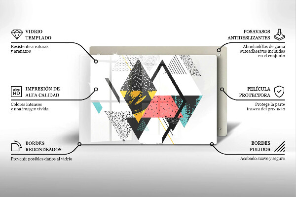 Kuchynská doska zo skla Abstraktné trojuholníky