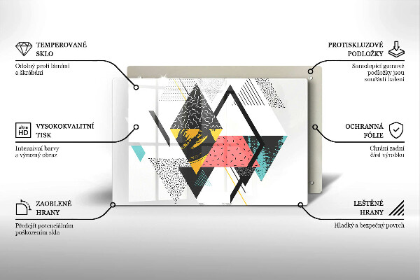 Kuchynská doska zo skla Abstraktné trojuholníky