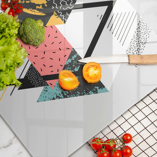 Kuchynská doska zo skla Abstraktné trojuholníky