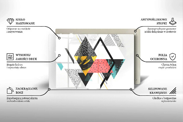 Kuchynská doska zo skla Abstraktné trojuholníky