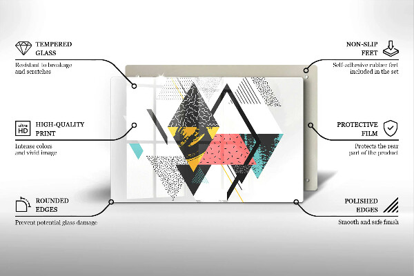 Kuchynská doska zo skla Abstraktné trojuholníky