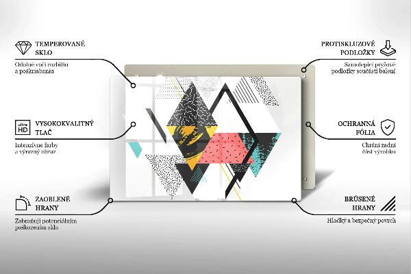 Kuchynská doska zo skla Abstraktné trojuholníky