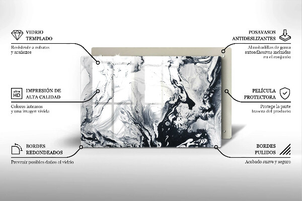 Kuchynská doska zo skla Atramentová abstrakcia
