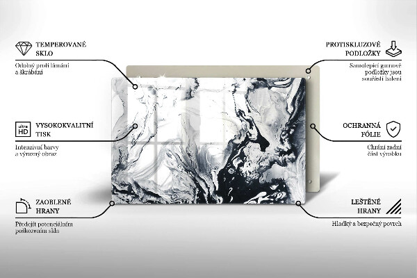 Kuchynská doska zo skla Atramentová abstrakcia