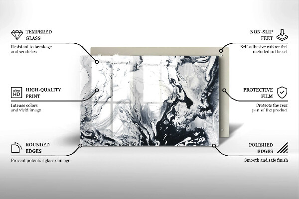 Kuchynská doska zo skla Atramentová abstrakcia