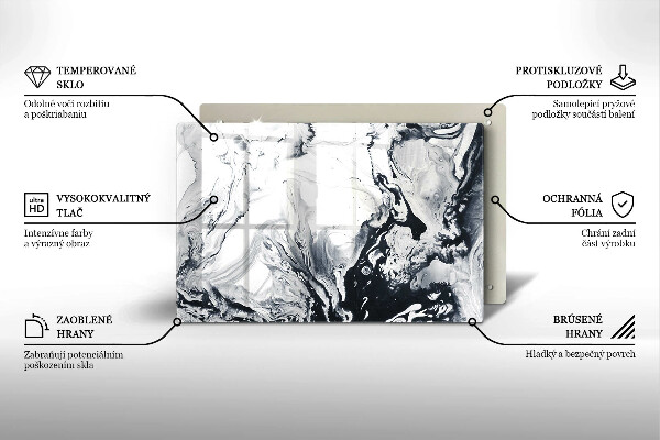 Kuchynská doska zo skla Atramentová abstrakcia