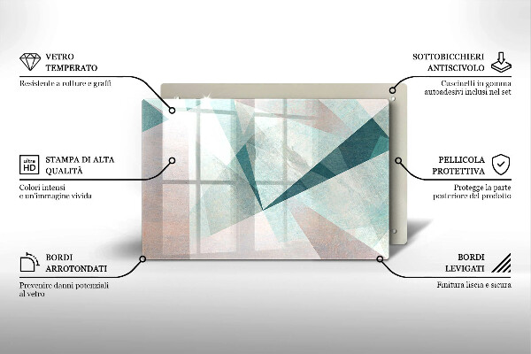 Kuchynská doska zo skla Ostrá abstrakcia