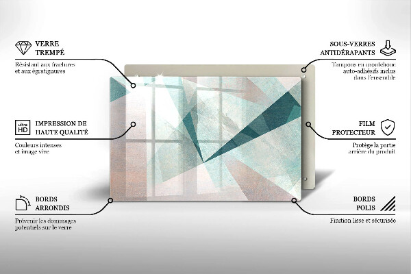 Kuchynská doska zo skla Ostrá abstrakcia