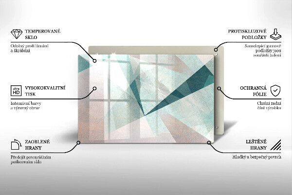 Kuchynská doska zo skla Ostrá abstrakcia