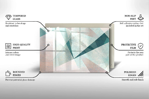 Kuchynská doska zo skla Ostrá abstrakcia