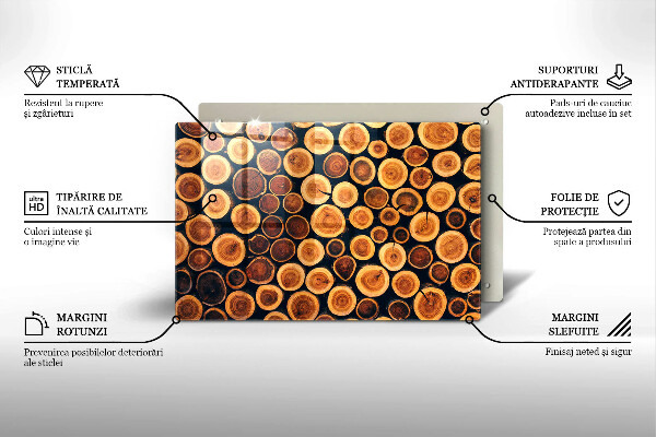 Kuchynská doska zo skla Drevené pne stromov