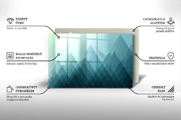 Kuchynská doska zo skla Abstraktné hory