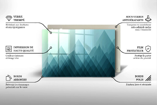 Kuchynská doska zo skla Abstraktné hory