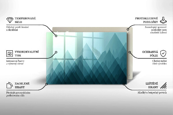 Kuchynská doska zo skla Abstraktné hory