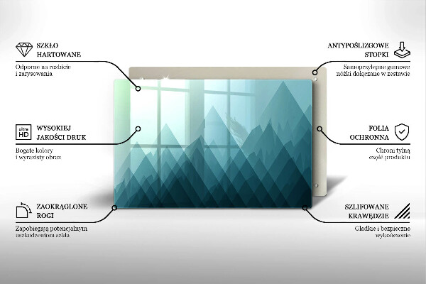 Kuchynská doska zo skla Abstraktné hory