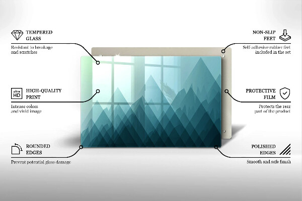 Kuchynská doska zo skla Abstraktné hory