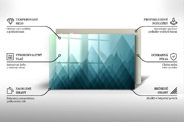 Kuchynská doska zo skla Abstraktné hory