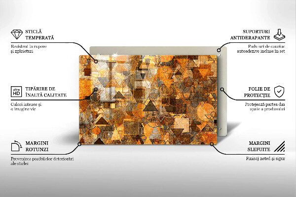 Kuchynská doska zo skla Bezšvový vzor geometrických útvarov