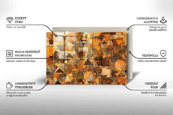 Kuchynská doska zo skla Bezšvový vzor geometrických útvarov
