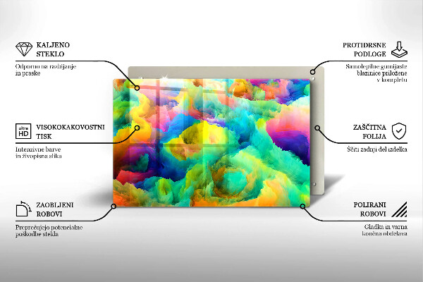 Kuchynská doska zo skla Farebná abstrakcia