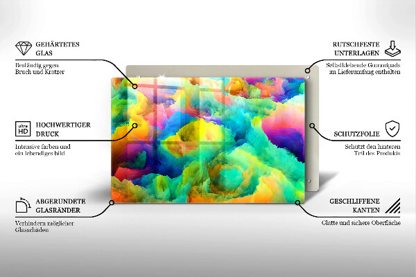 Kuchynská doska zo skla Farebná abstrakcia