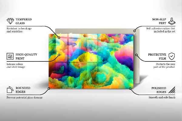 Kuchynská doska zo skla Farebná abstrakcia