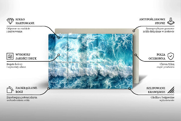 Kuchynská doska zo skla Vlny morskej vody