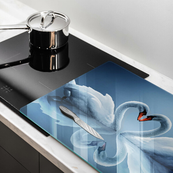 Kuchynská doska zo skla Dve labutie srdcia