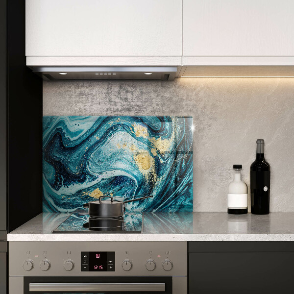 Kuchynská doska zo skla Modré zlato abstrakcia
