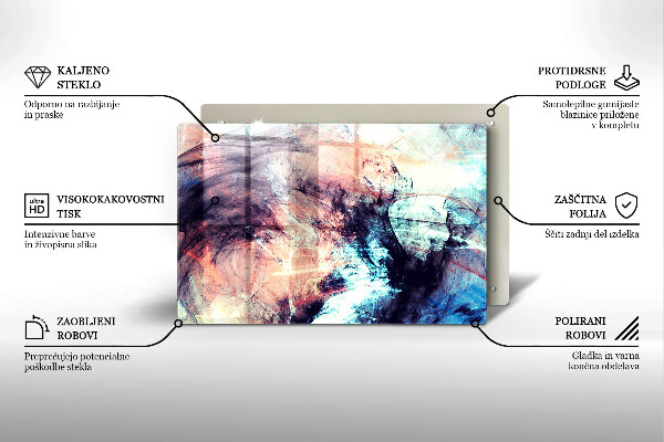 Kuchynská doska zo skla Maľovaná abstrakcia