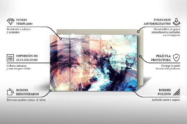 Kuchynská doska zo skla Maľovaná abstrakcia