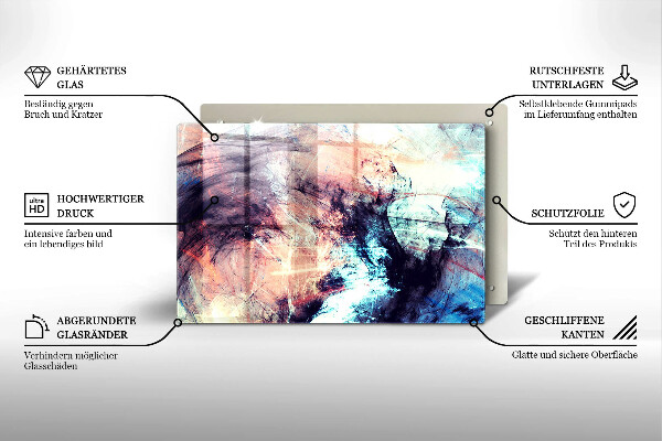 Kuchynská doska zo skla Maľovaná abstrakcia