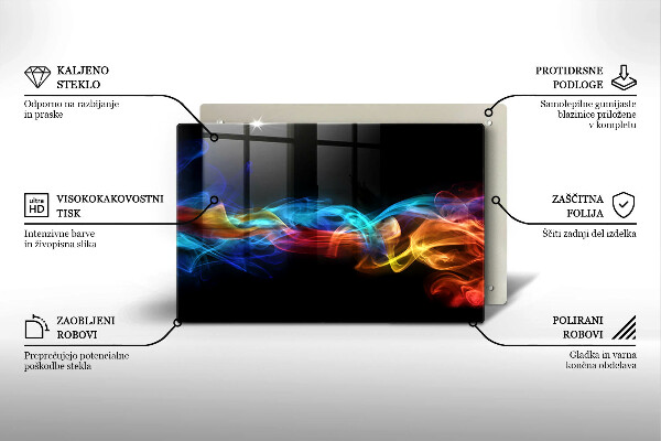 Kuchynská doska zo skla Farebný dym