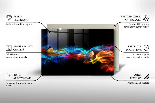 Kuchynská doska zo skla Farebný dym