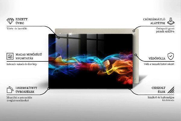 Kuchynská doska zo skla Farebný dym