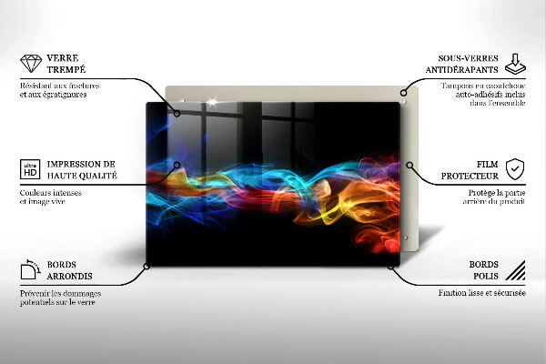 Kuchynská doska zo skla Farebný dym