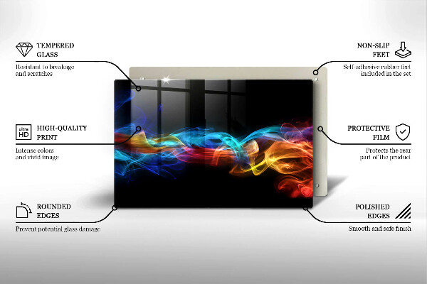 Kuchynská doska zo skla Farebný dym