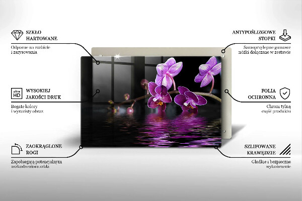 Kuchynská doska zo skla Orchideová zenová voda