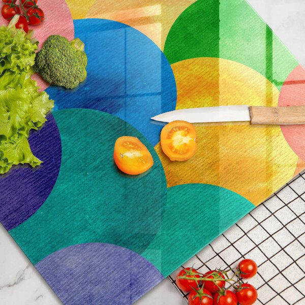 Kuchynská doska zo skla Farebné kruhy