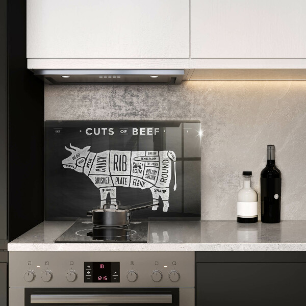 Kuchynská doska zo skla Kravské mäso hovädzie mäso