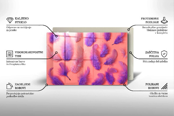 Kuchynská doska zo skla Nadýchané perie