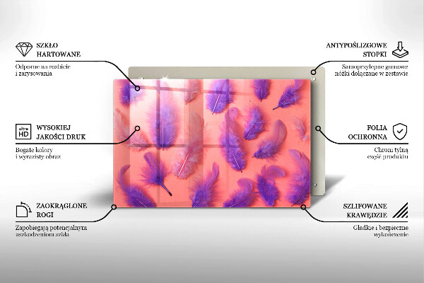 Kuchynská doska zo skla Nadýchané perie