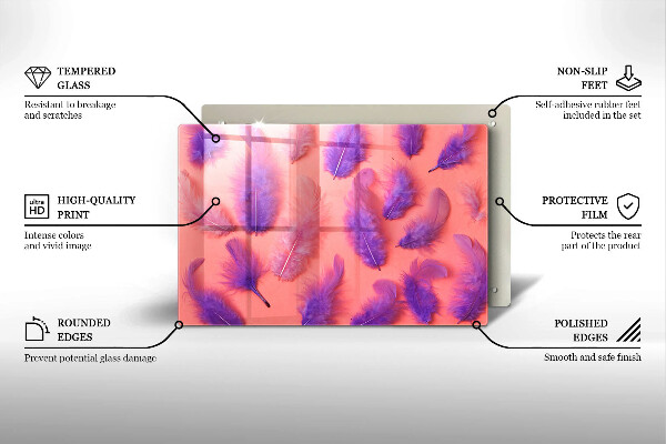 Kuchynská doska zo skla Nadýchané perie