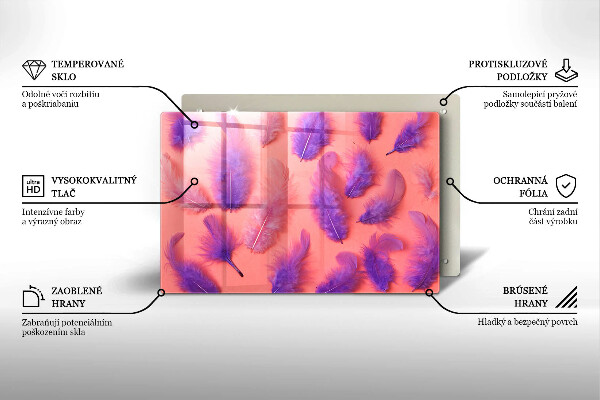 Kuchynská doska zo skla Nadýchané perie
